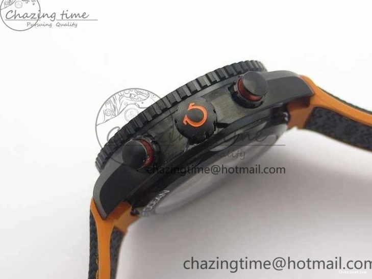 0504 Planet Ocean Master Chronometer Chrono DLC OM 1:1 Best Edition Black Dial On Nylon Strap A Chic 8103